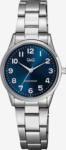 Montre à affichage analogique Q&Q en argent : devant