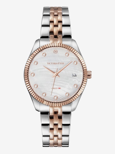Victoria Hyde Montre à affichage analogique en or rose / argent / blanc perle, Vue avec produit