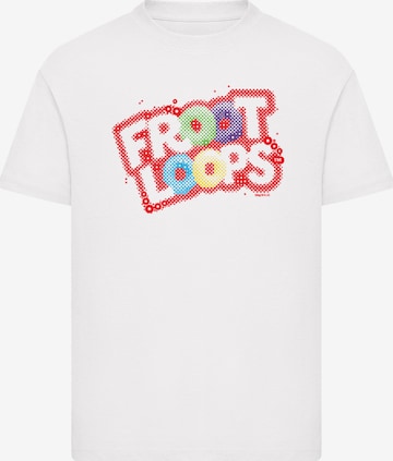 F4NT4STIC T-Shirt 'Kellogg's Froot Loops Breakfast Cereal Pop Art' in Weiß: Vorderseite