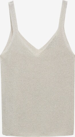 MANGO Knitted Top in Silver: front