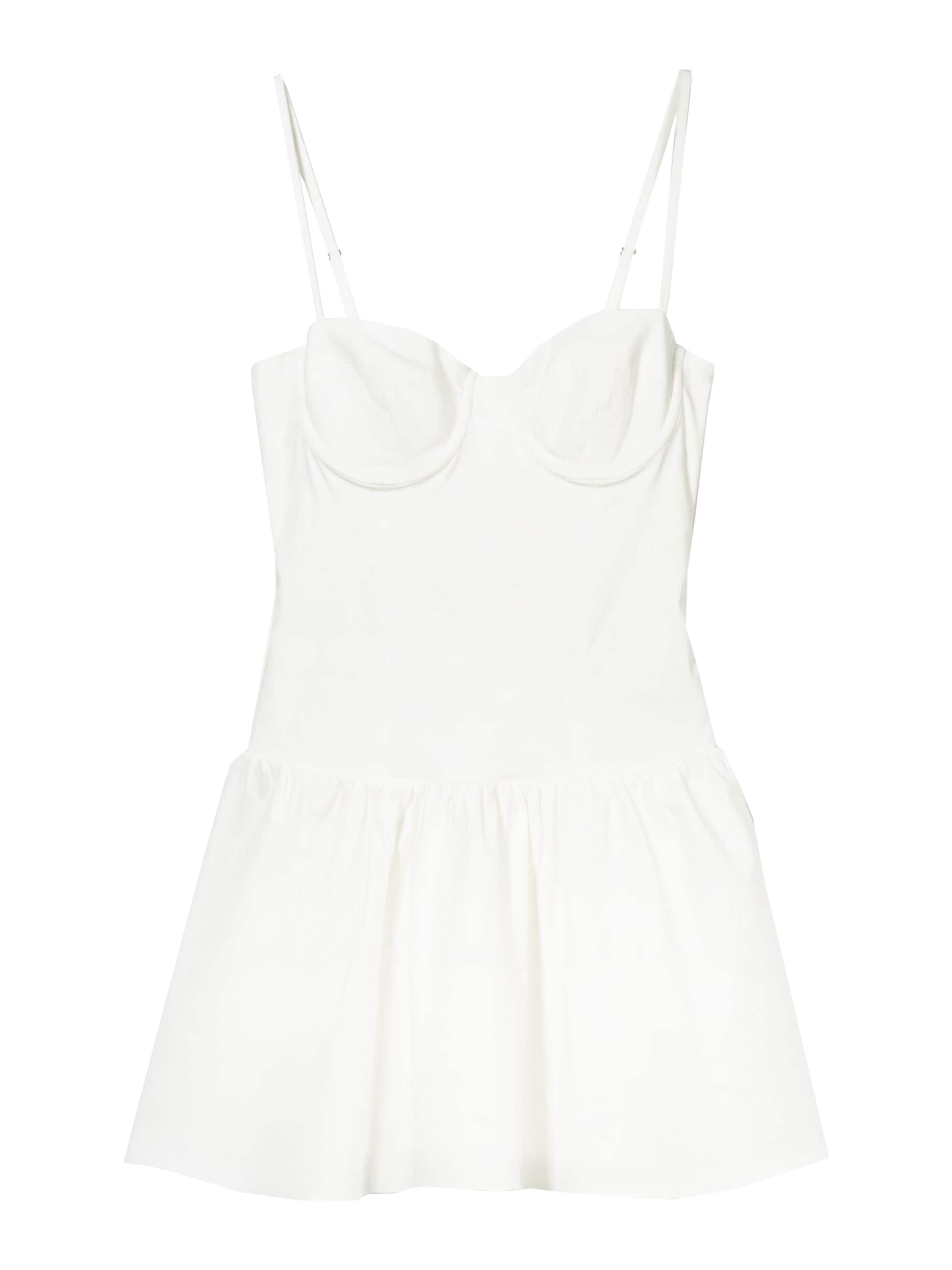 Bershka Koktejl obleka | bela barva: sprednja stran