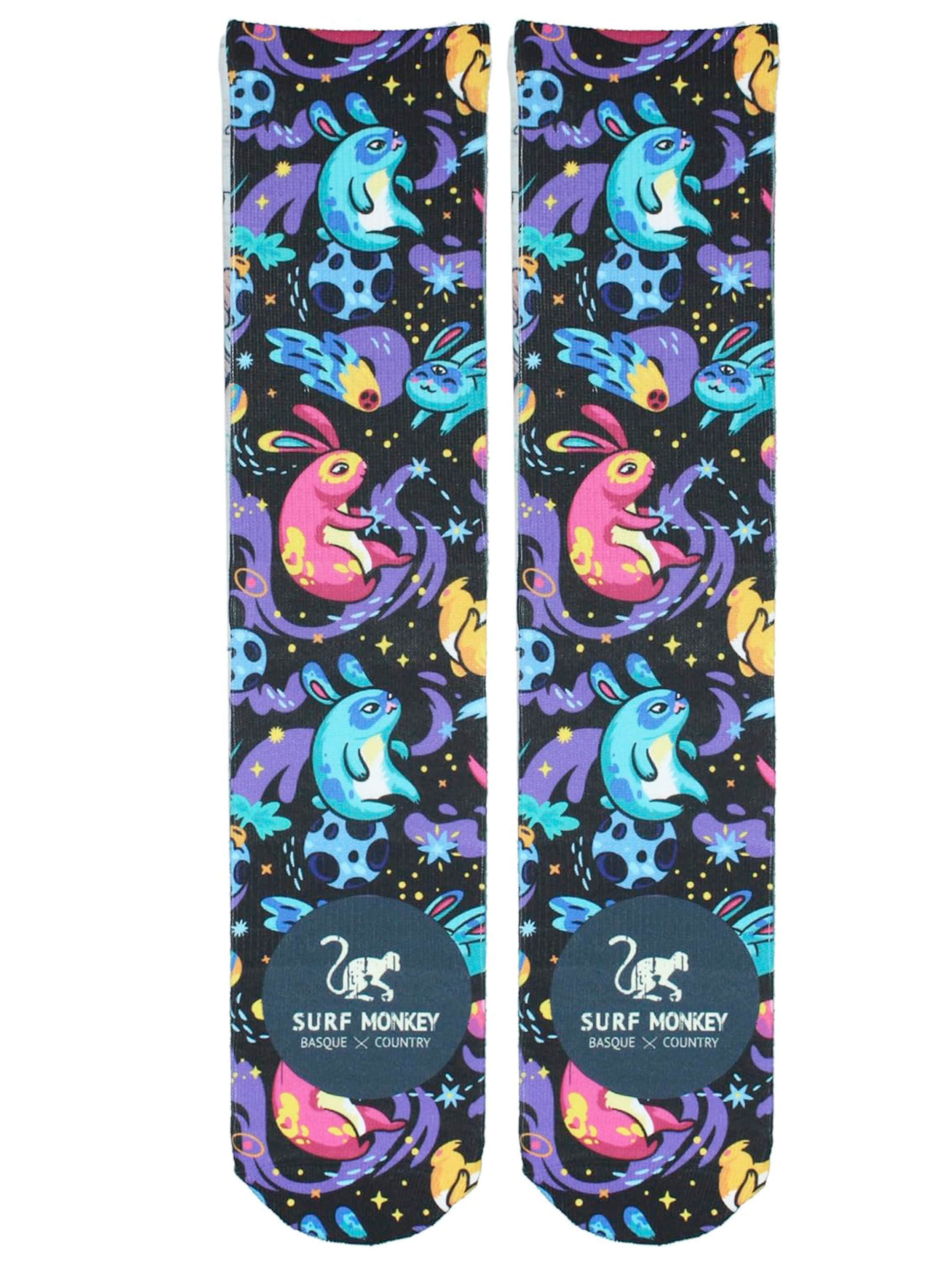 Calzino sportivo di Surf Monkey in nero: frontale