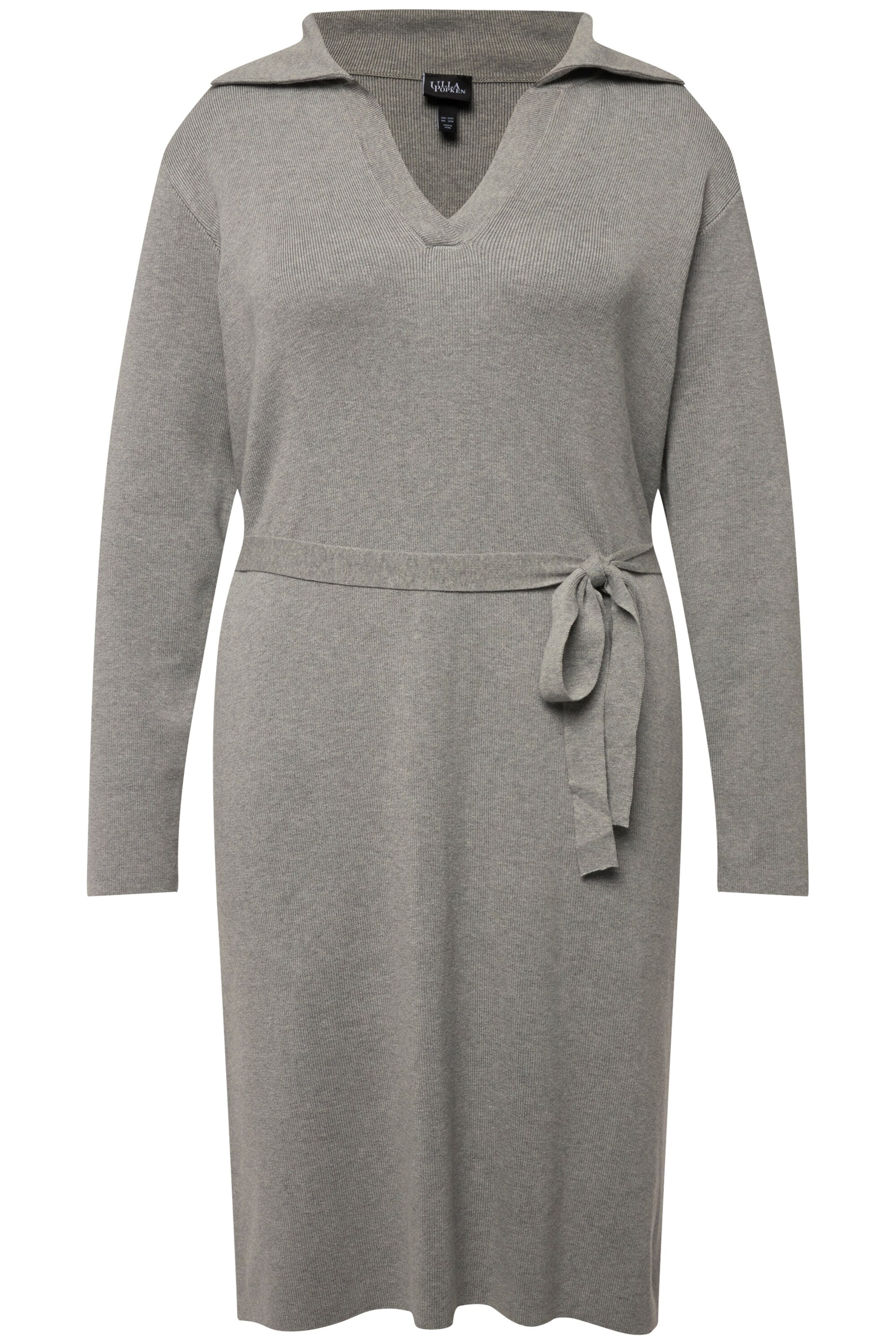 Ulla Popken Gebreide jurk in Grijs: voorkant