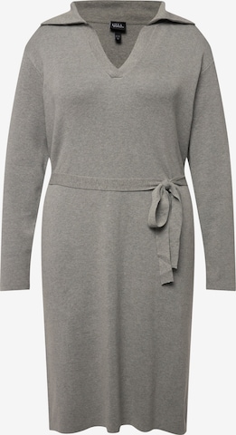 Ulla Popken Knitted dress in Grey: front