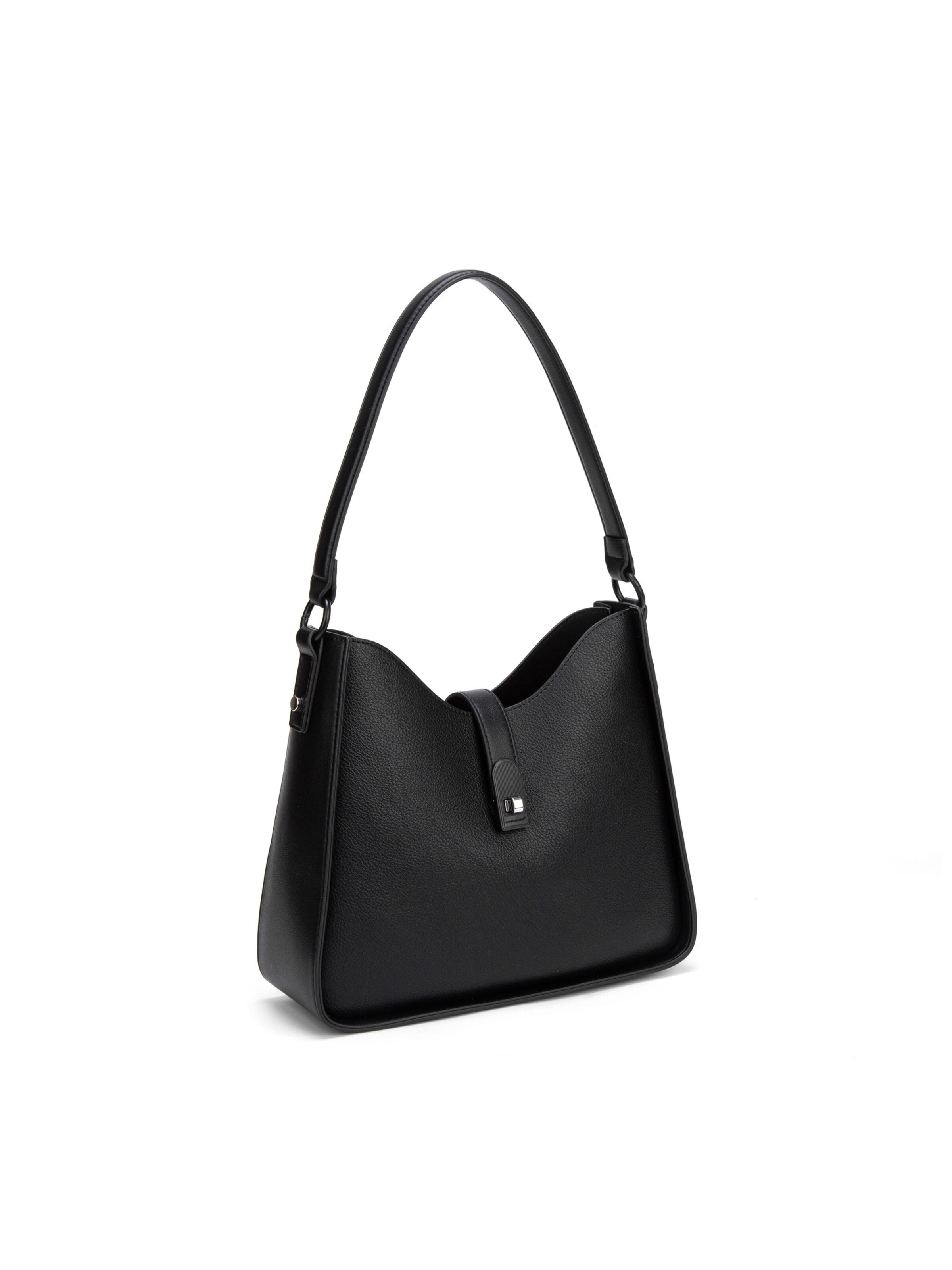 Borsa a spalla 'Borsa a Spalla David Jones Ecopelle con Chiusura Bottone e Zip' di David Jones in nero