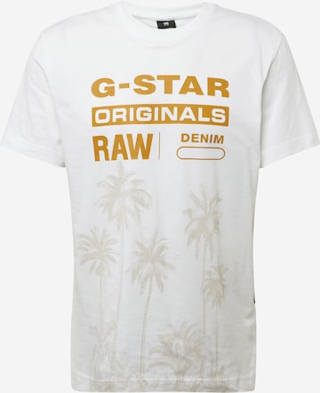 G-Star RAW Majica 'Palm' | bela barva: sprednja stran