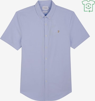 FARAH Slim fit Button Up Shirt 'Brewer' in Blue: front