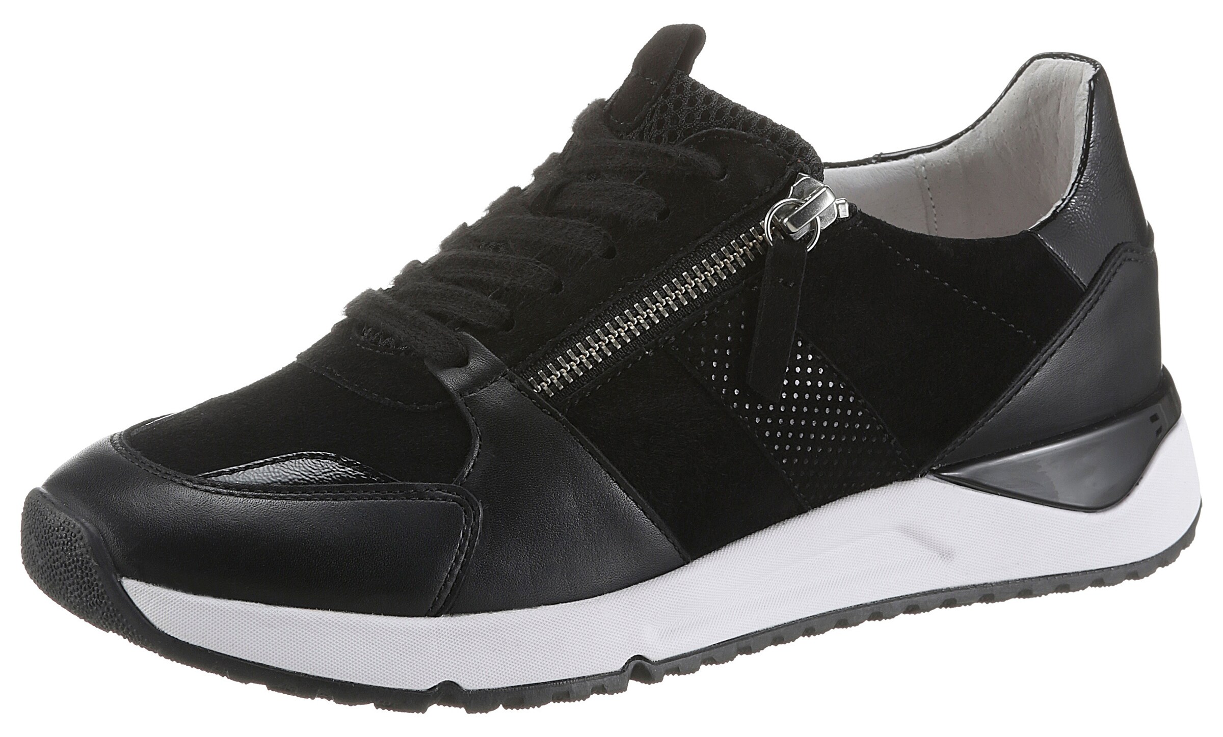 GABOR Platform trainers in Black: front