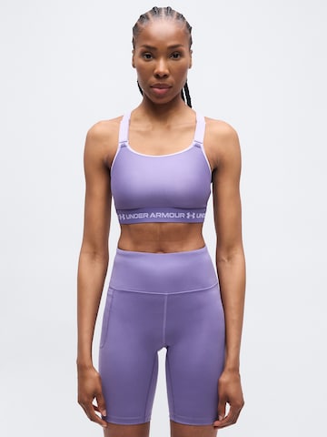 UNDER ARMOUR Бюстие Спортен сутиен в лилав: отпред