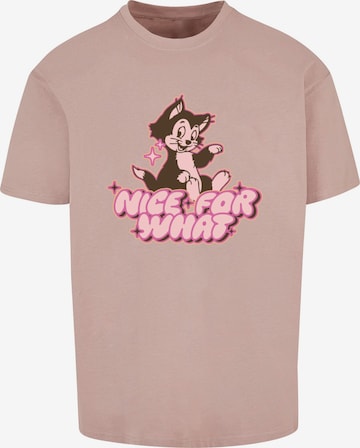 Maglietta 'Nice for what' di MT Upscale in rosa: frontale