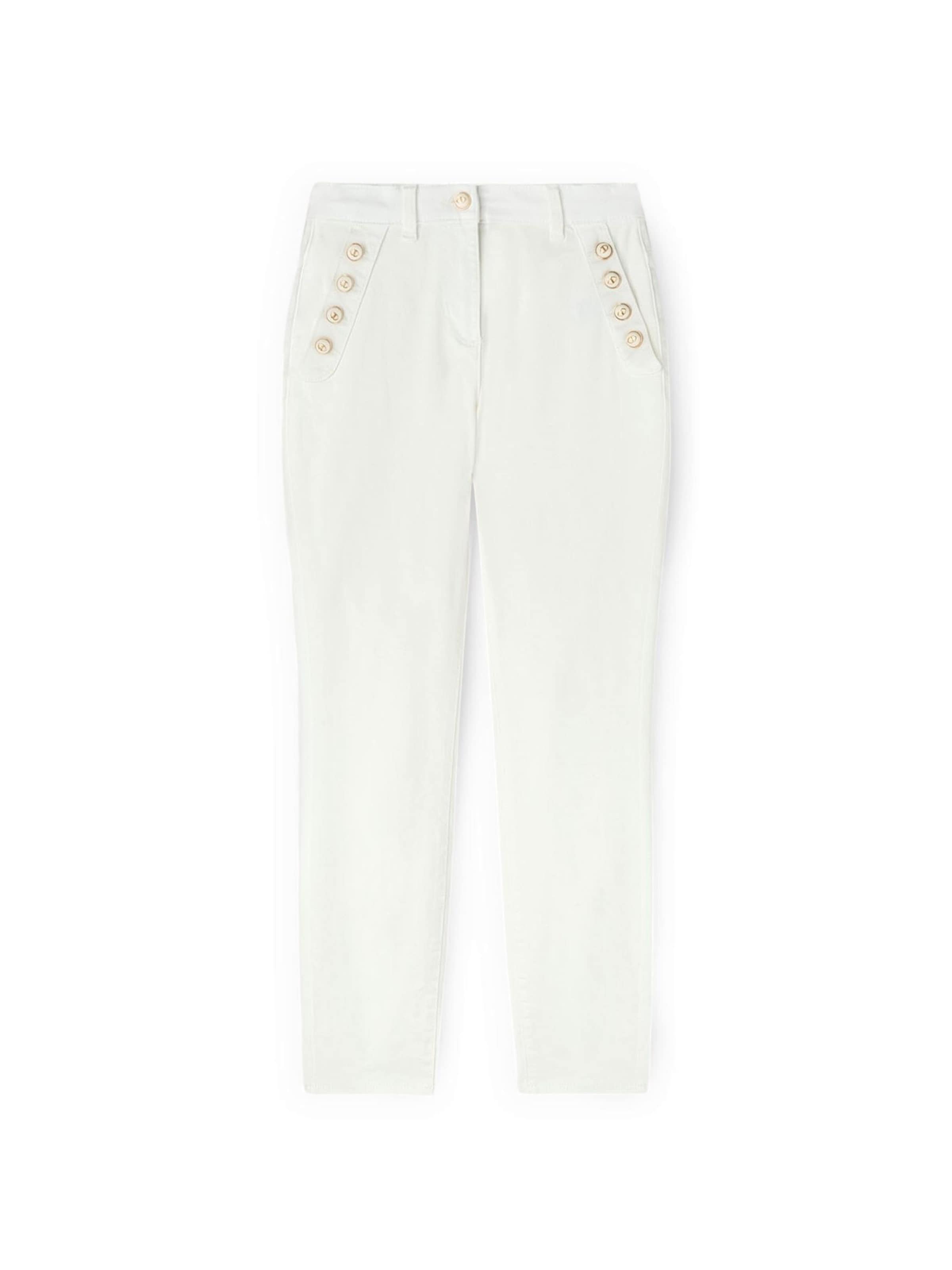 MOTIVI Slimfit Broek in Wit: voorkant