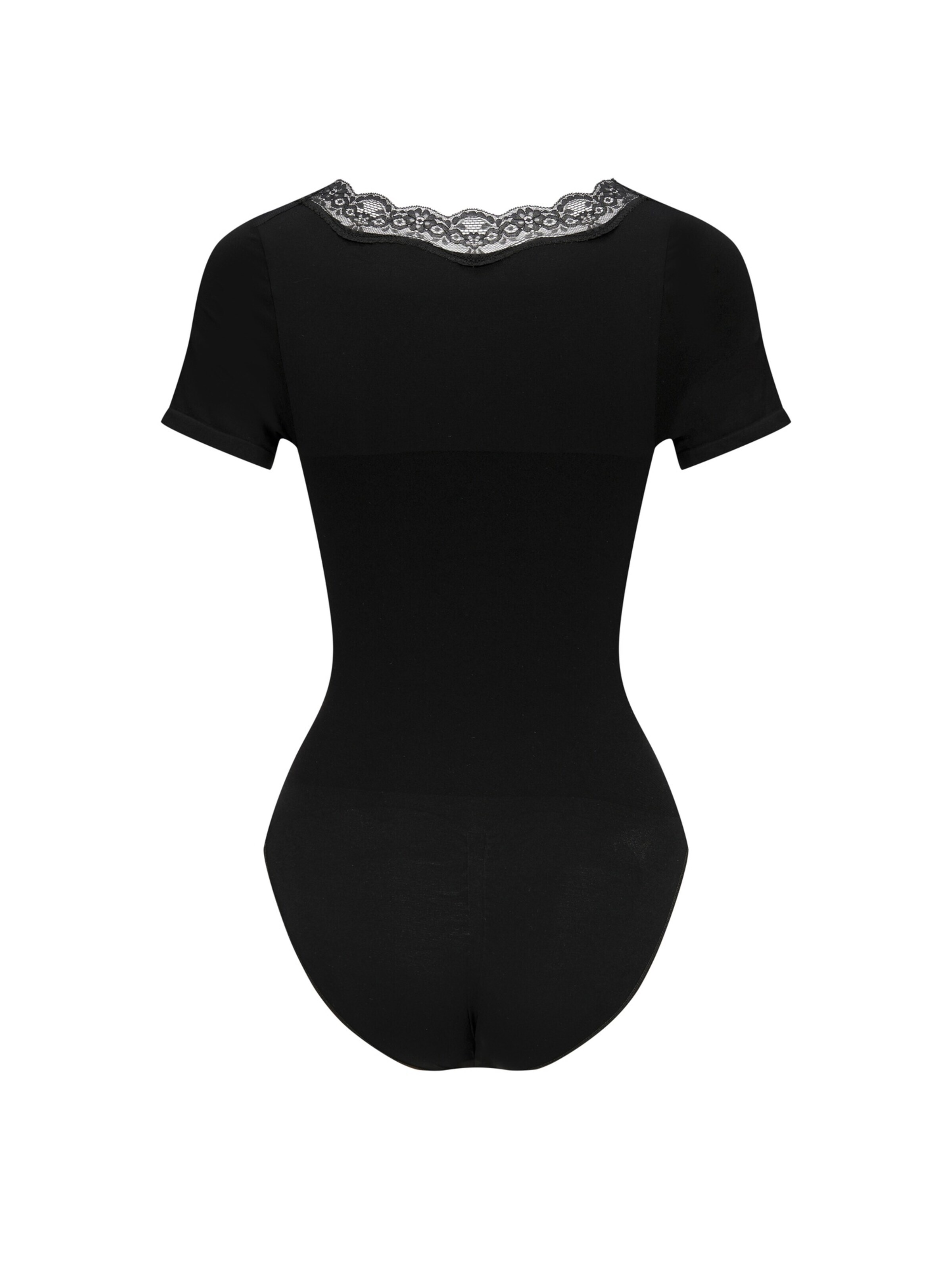 cfab - Body modelador 'Lace T-Shirt Bodysuit Sculpting Shapewear with slip' em preto