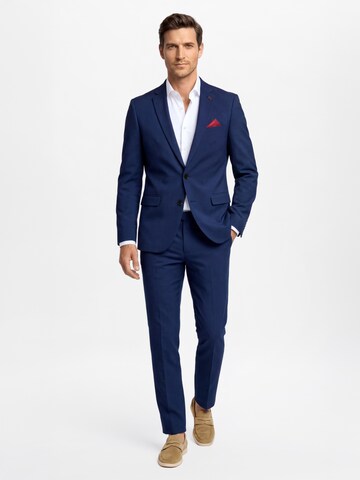 Coupe slim Pantalon à plis Finshley & Harding London en bleu