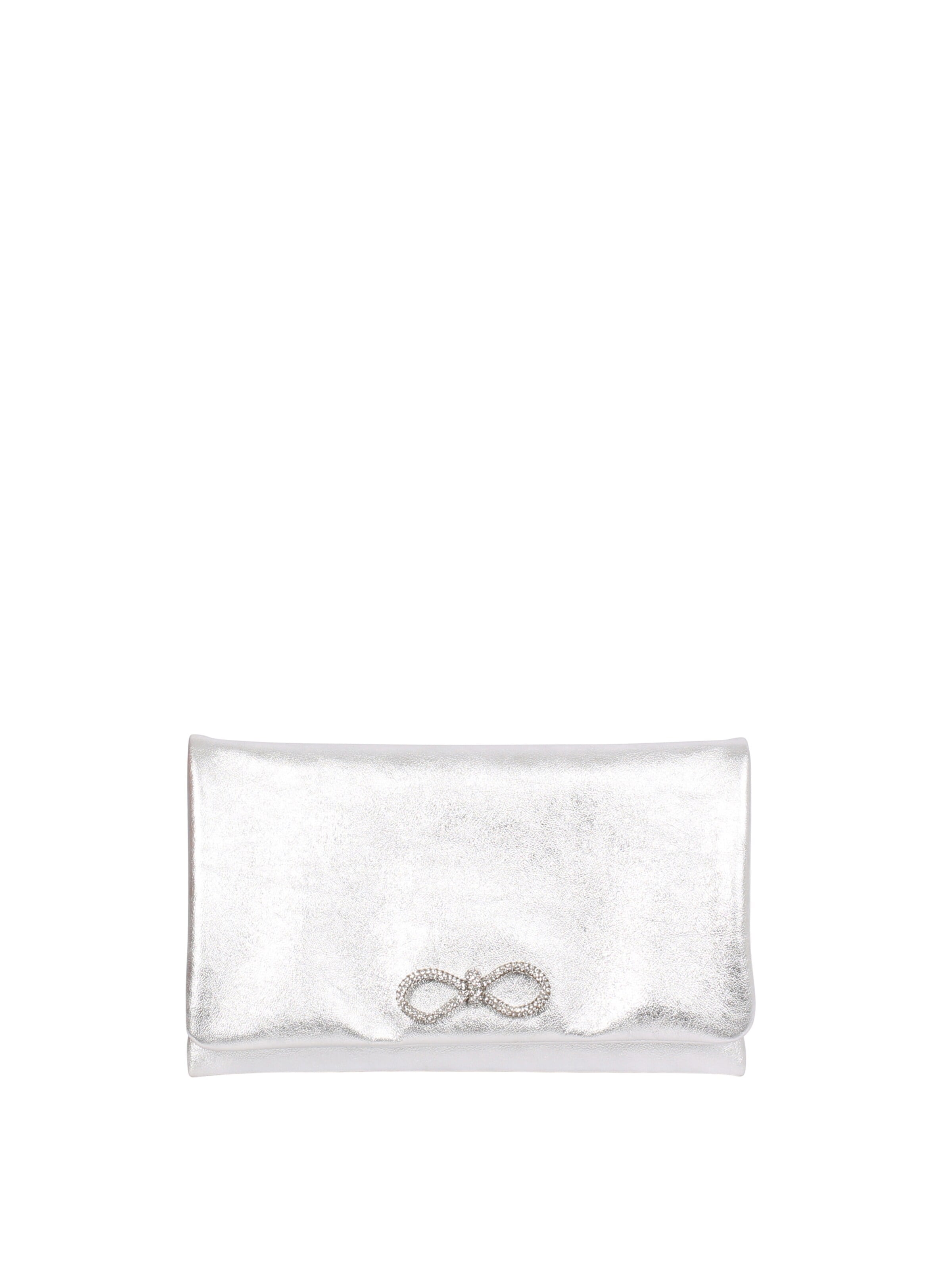 ABRO Clutch 'STRASS' in Silver: front