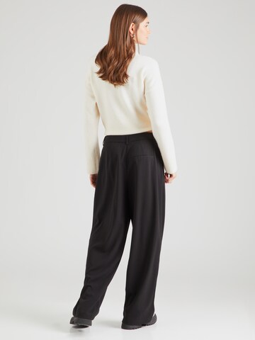 PIECES Wide leg Pleat-front trousers 'PCPRUISA' in Black