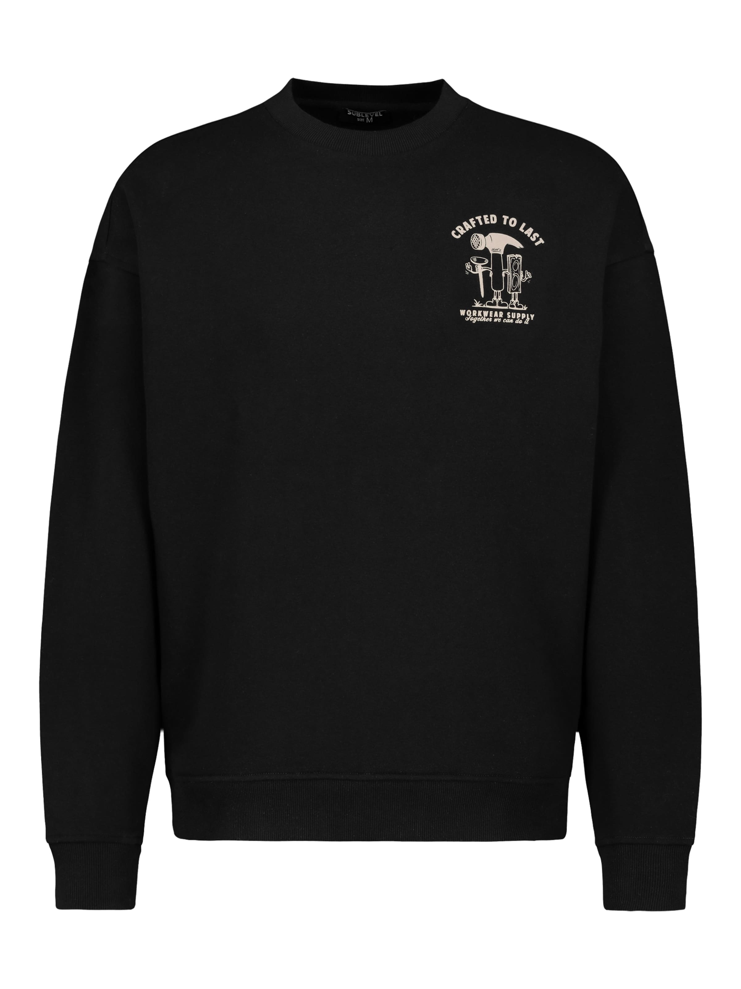Sublevel Sweatshirt in Schwarz: Vorderseite