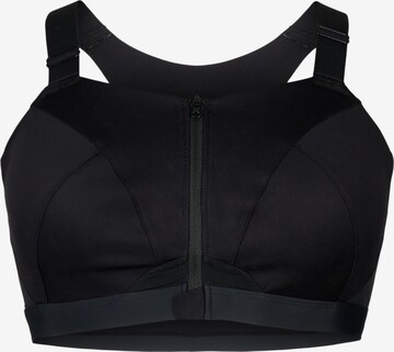 Active by Zizzi Bustier Sport bh 'ASINVA' in Zwart: voorkant