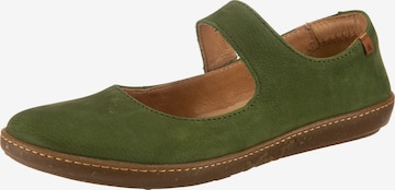 EL NATURALISTA Ballet Flats with Strap in Green: front
