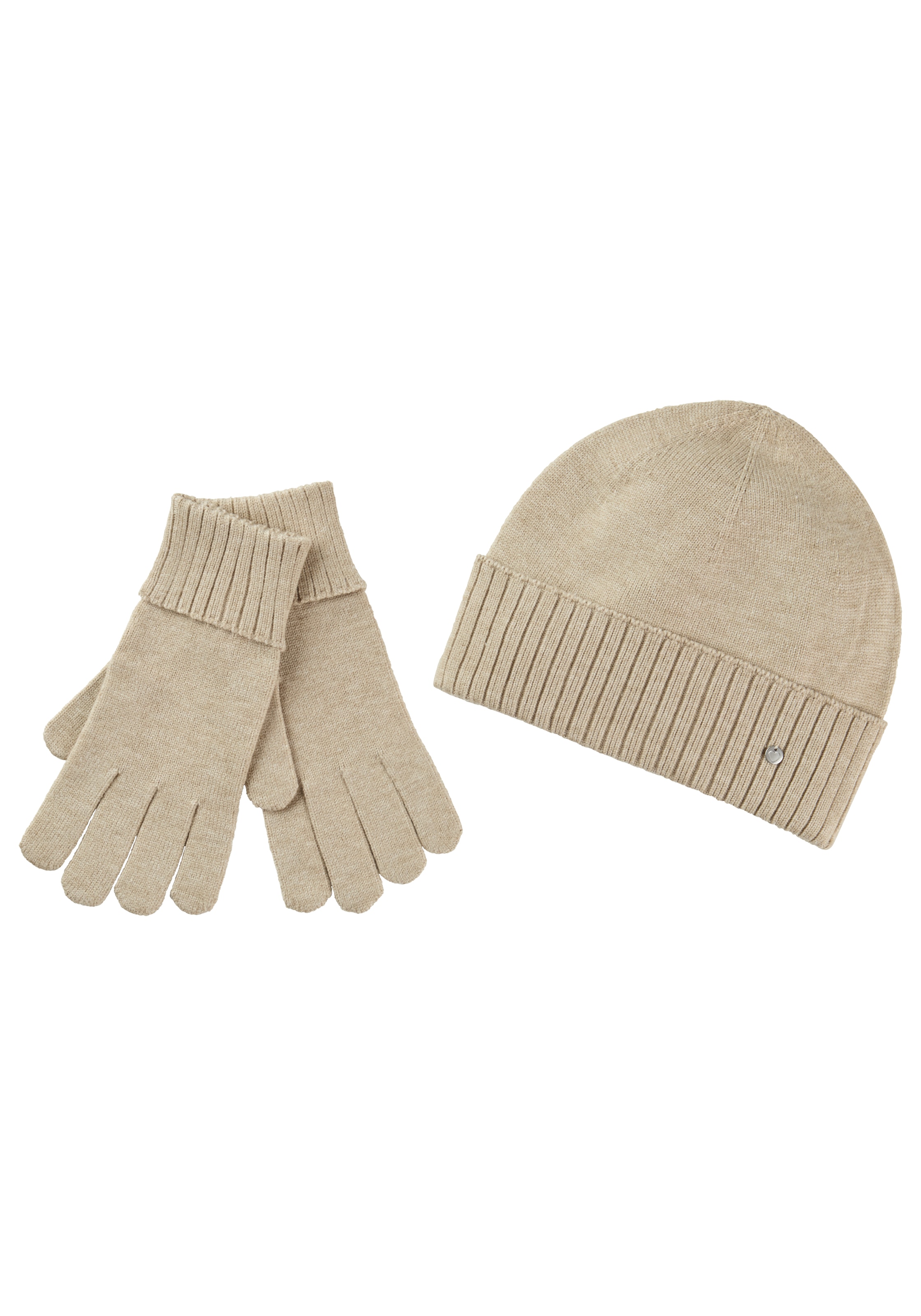 LAURA SCOTT Beanie in Beige: front