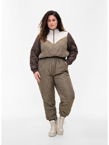 Zizzi Jumpsuit 'MCAMP' in Bruin: voorkant