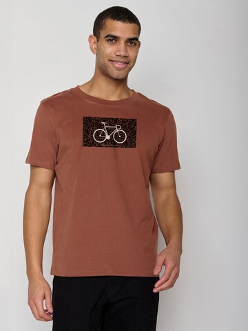 GREENBOMB Shirt 'Bike Cube' in Bruin: voorkant