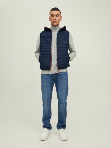 JACK & JONES Gebreid vest 'EMIL' in Grijs