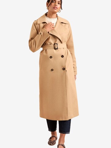 love & roses Between-Seasons Coat in Beige: front