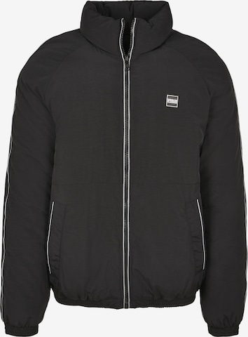 Urban Classics Between-Season Jacket 'Reflective Piping' in Black: front