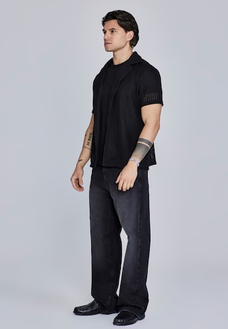 SikSilk Regular fit Button Up Shirt in Black