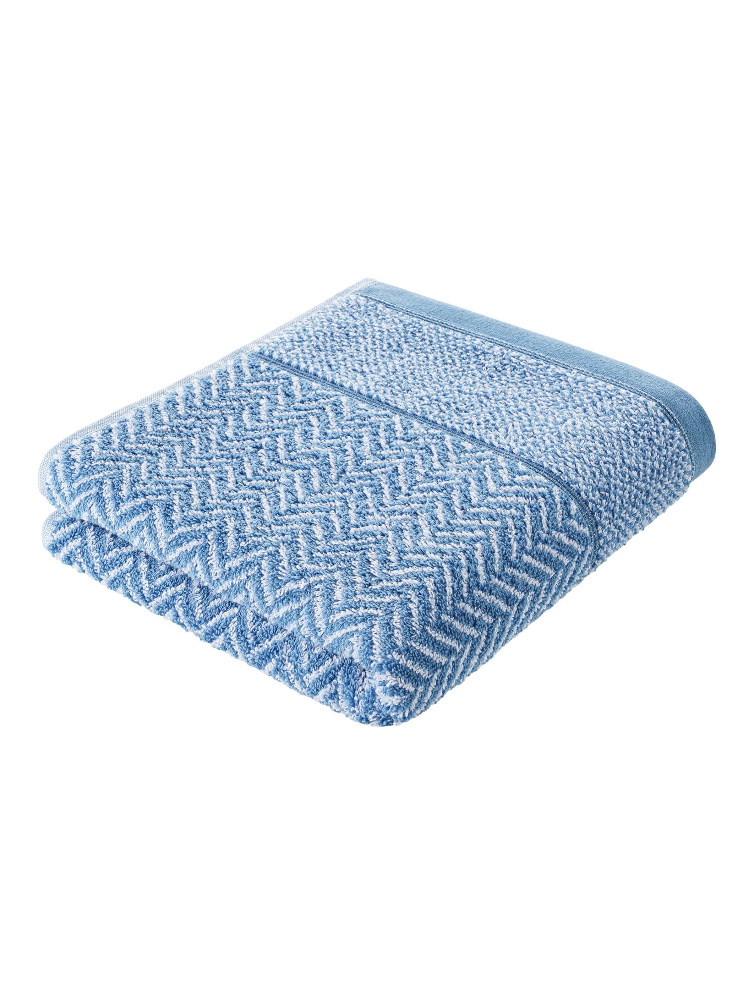 Herzbach home Shower Towel in Blue: front