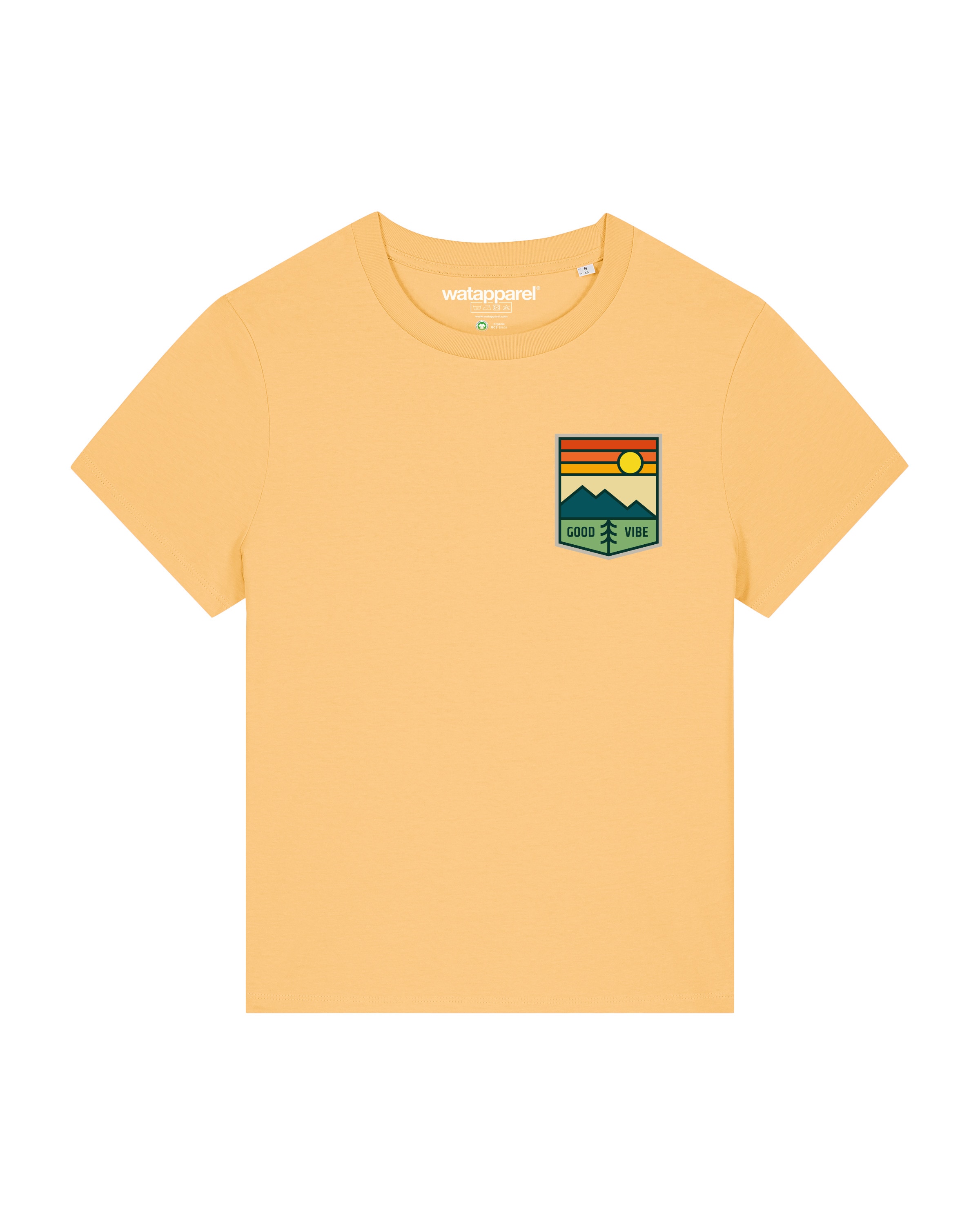Maglietta 'Good Vibe' di Watapparel in giallo: frontale