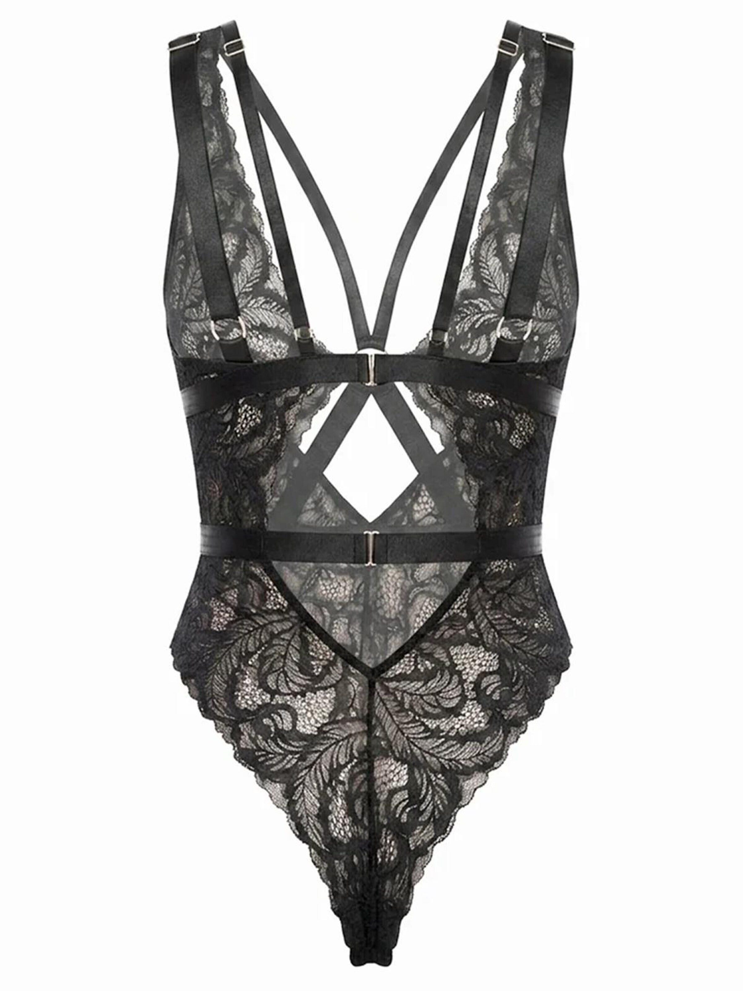 Shapetape Shapingbody 'Kanten shaper body - Amélie' in Zwart