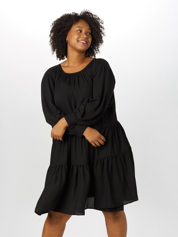 Selected Femme Curve Jurk 'MAYA' in Zwart: voorkant