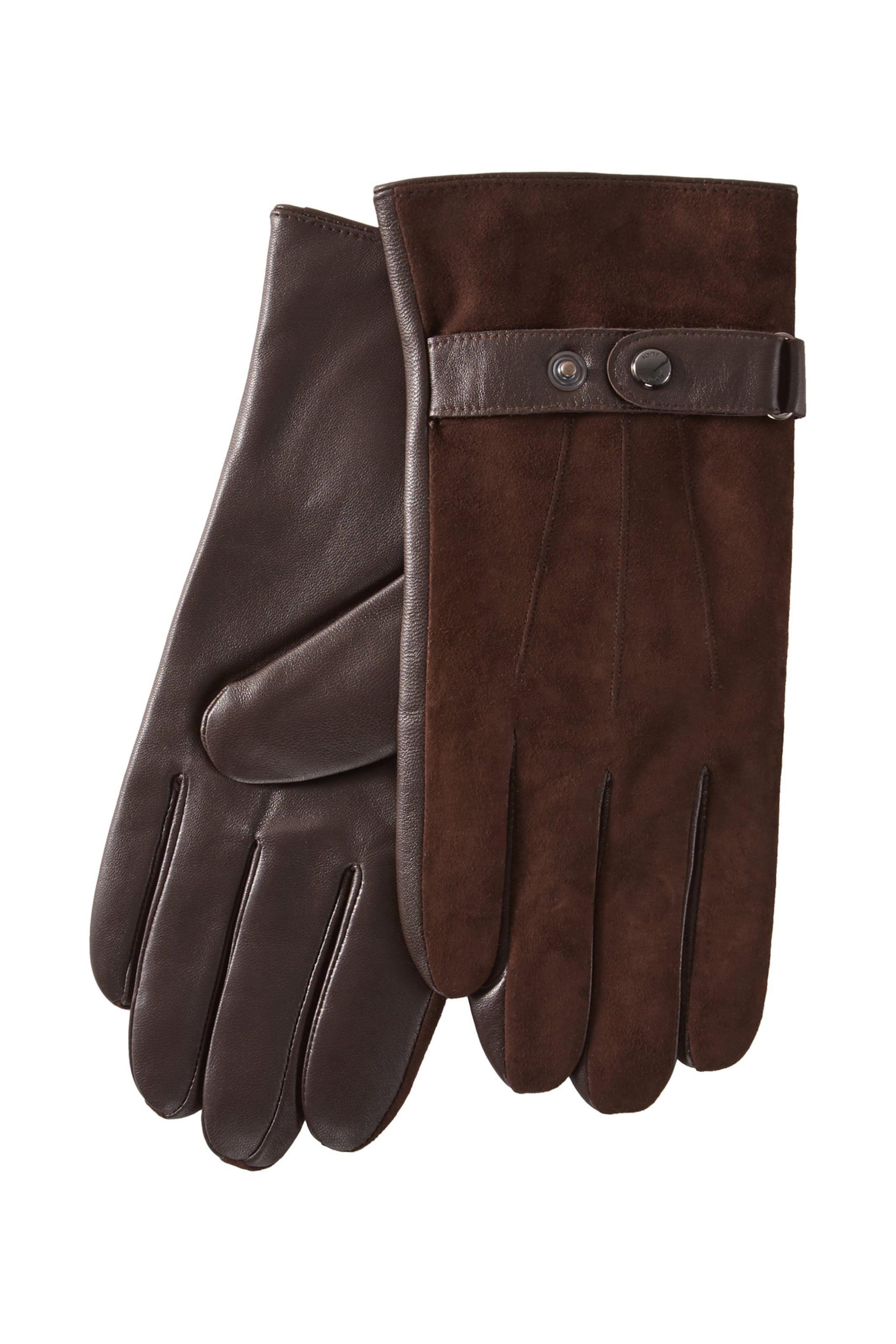 JOOP! Vingerhandschoenen in Bruin: voorkant