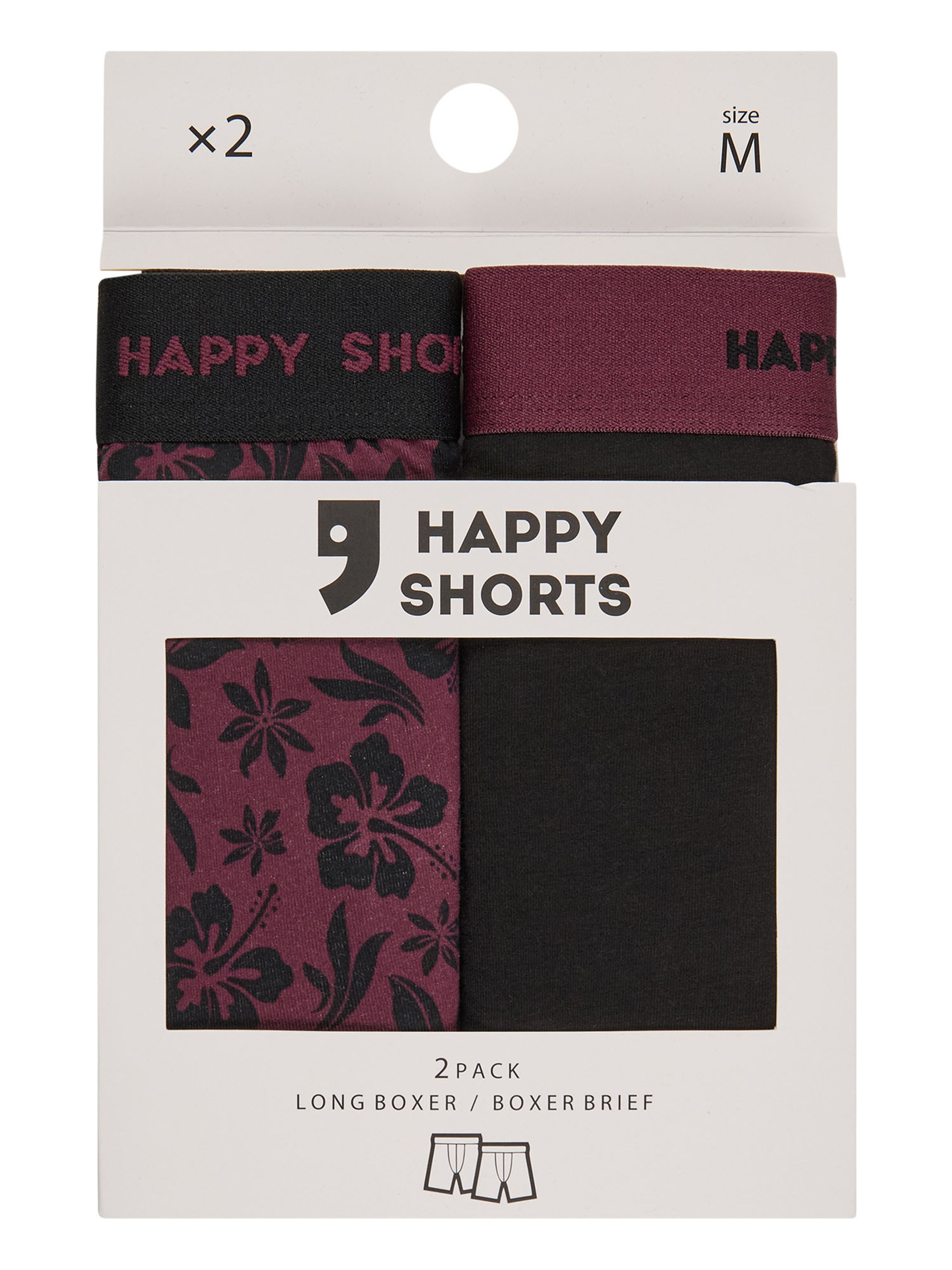 Happy Shorts Boxershorts ' Jersey Long ' in Rood