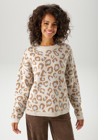 Aniston CASUAL Sweater in Beige: front