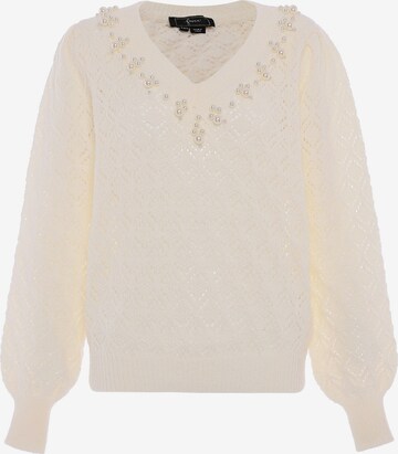 Pullover di faina in bianco: frontale