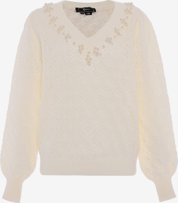 Pull-over faina en blanc : devant