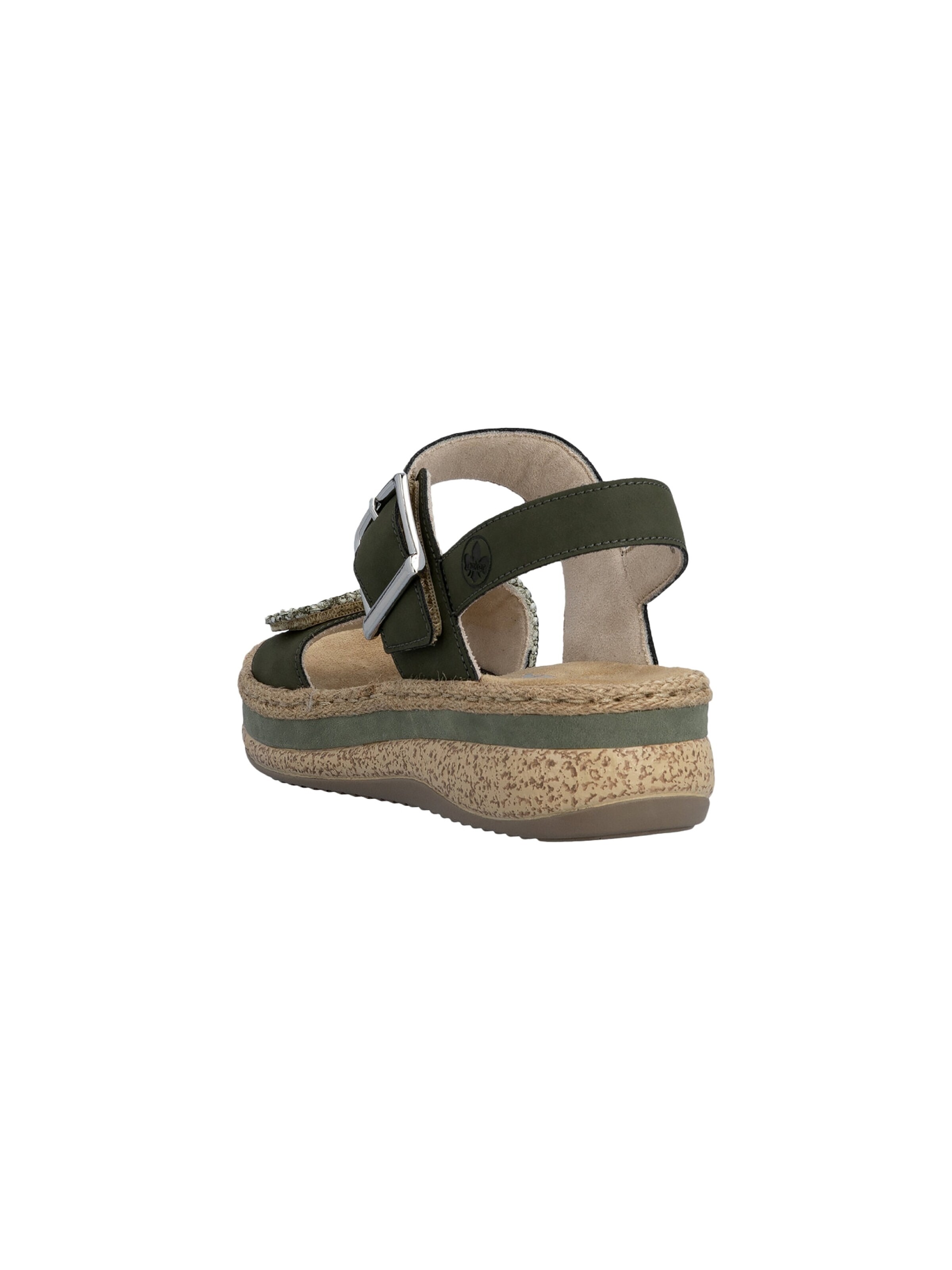 Rieker Sandały 'Rimo-Sandalen aus Leder mit Keilabsatz' w kolorze zielony