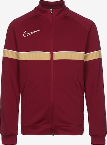 NIKE Athletic Zip-Up Hoodie 'Academy' in Red: front