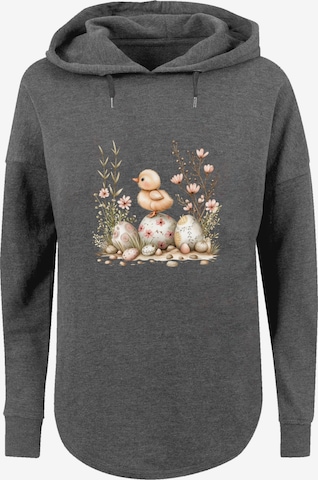 Sweat-shirt 'Ostern Küken Ei Blumen' F4NT4STIC en gris : devant