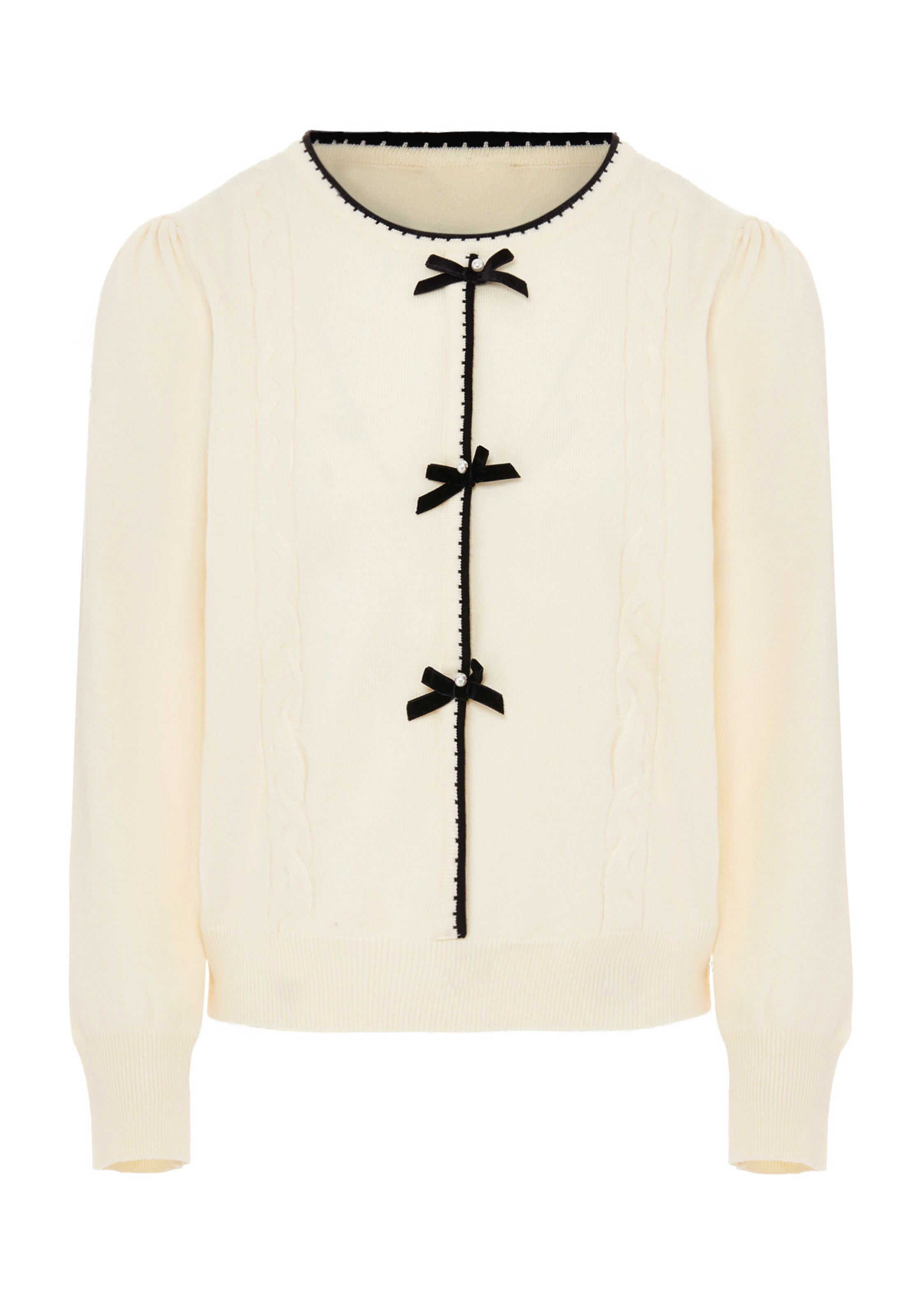 NAEMI Strickjacke in Weiß: Vorderseite