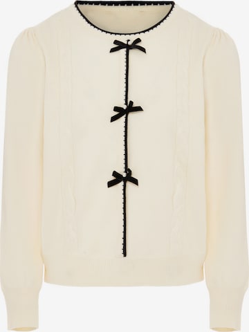 NAEMI Strickjacke in Weiß: Vorderseite