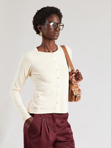 King Louie Gebreid vest in Beige: voorkant