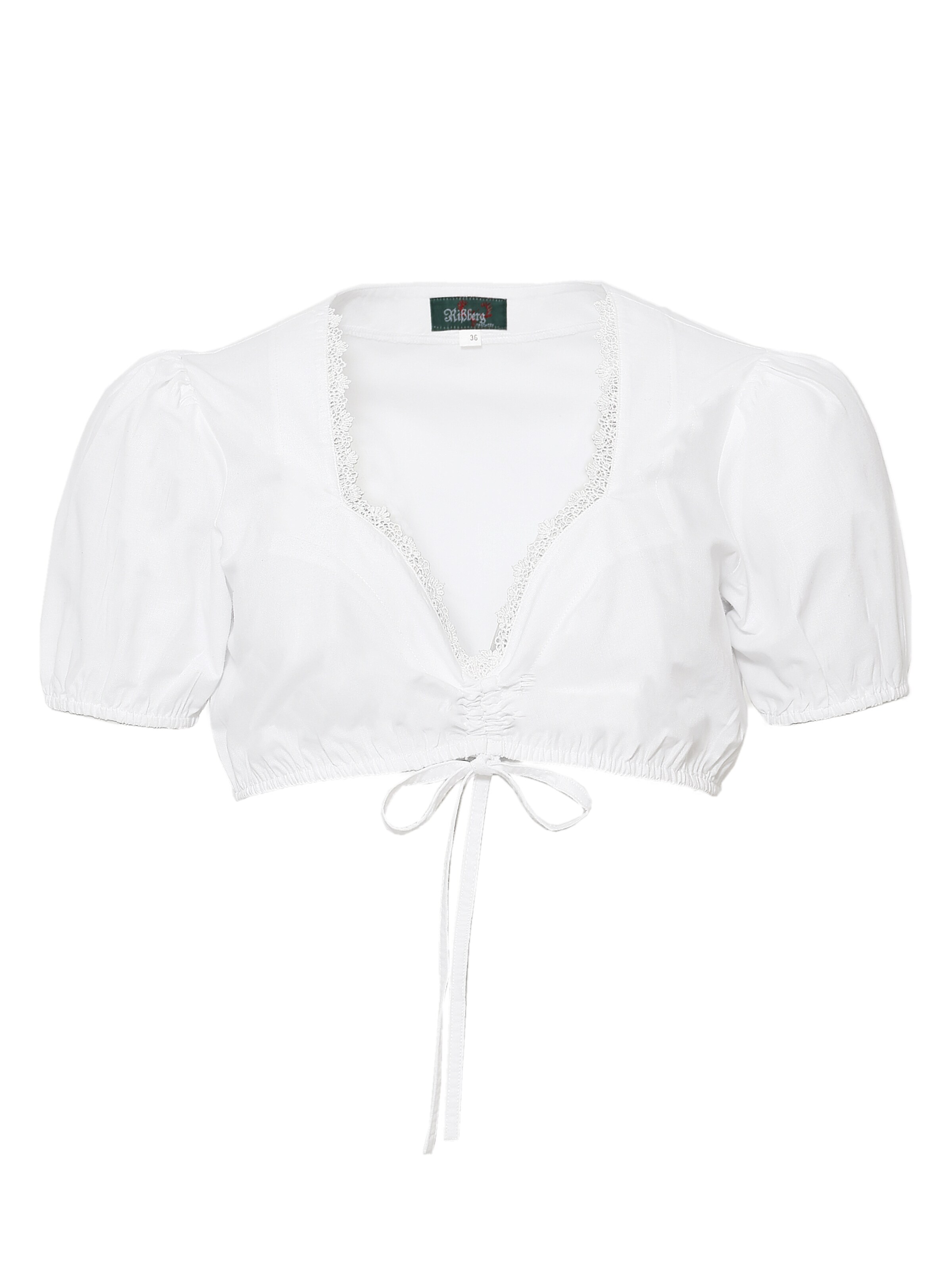 Rißberg Klederdracht blouse in Wit: voorkant