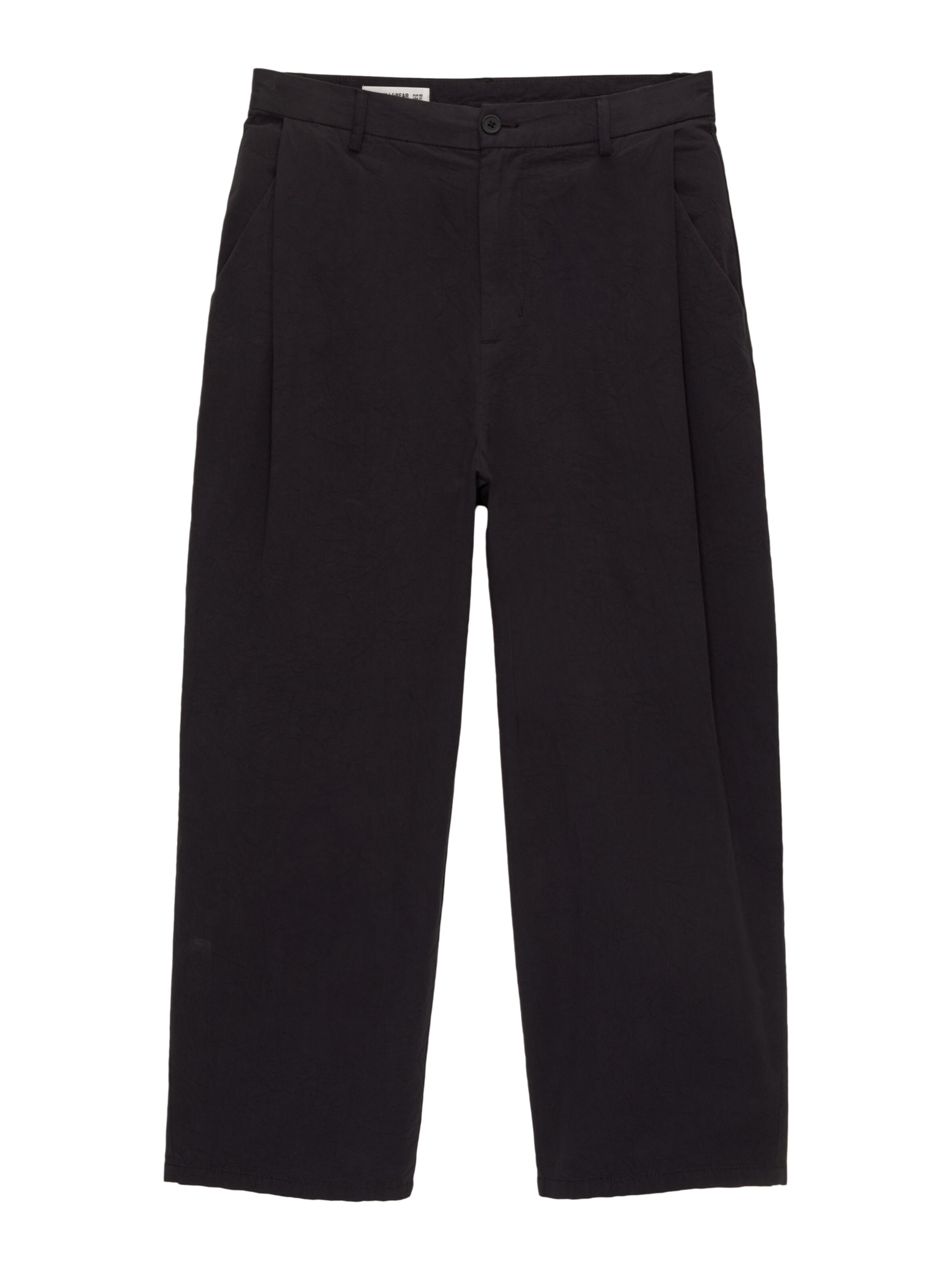 Baggy Pantalon à pince Pull&Bear en noir : devant