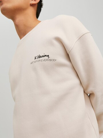 JACK & JONES - Sudadera 'KEITH HARING' en beige