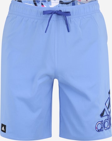 ADIDAS SPORTSWEAR Athletic Swim Trunks 'Seasonal Floral Logo Clx' in Blue: front