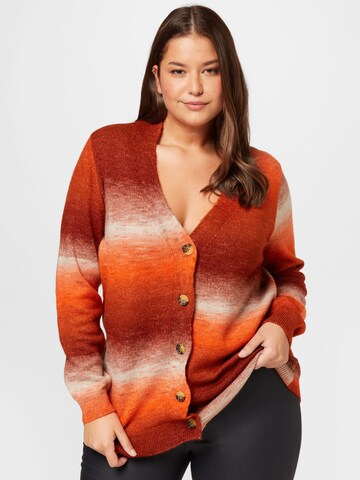 ONLY Carmakoma Knit Cardigan 'CARNINI' in Red: front