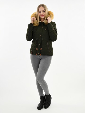 NAVAHOO Winter parka 'Pearl' in Green